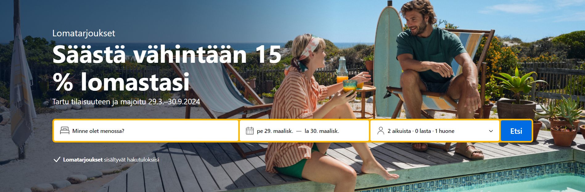 Booking.comin alennuskampanja – Säästä vähintään 15% yöpymisistä