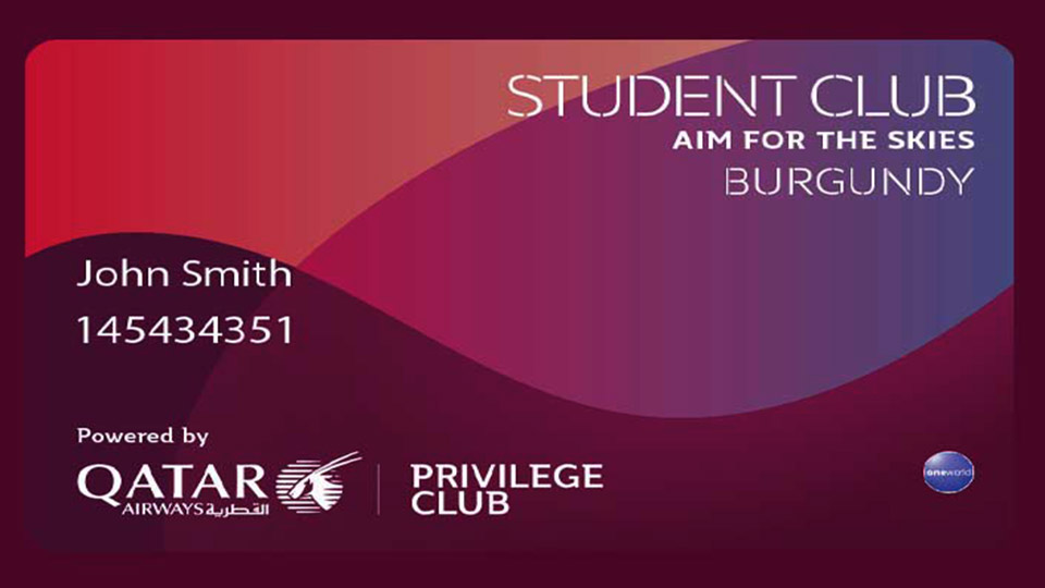 Matkabongaukset qatar airways student club kortti