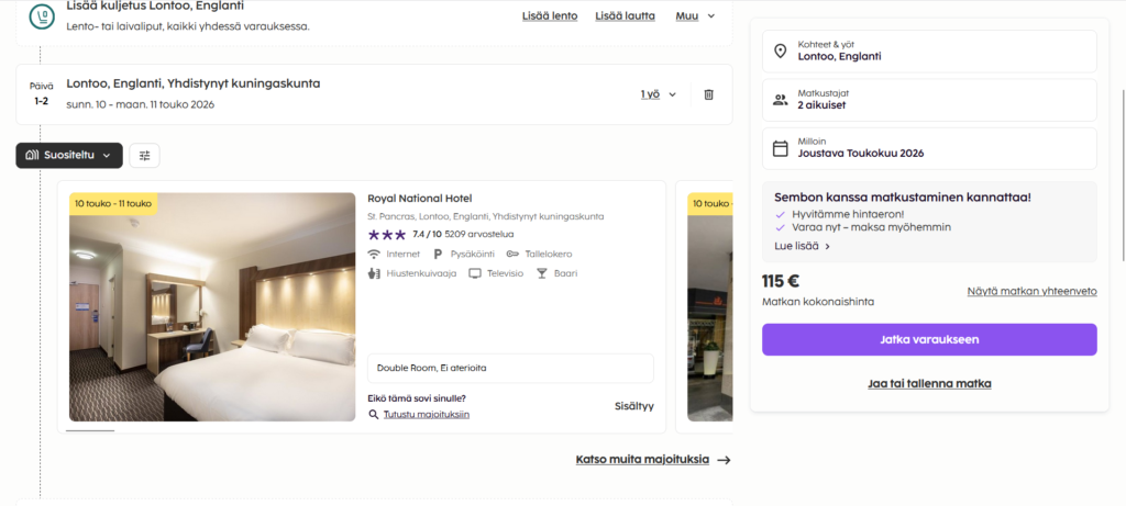 Sembo hotellivalikoima ja hinnat Euroopan kohteisiin